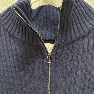 Men's Ribbed Half-Zip Sweater in Navy